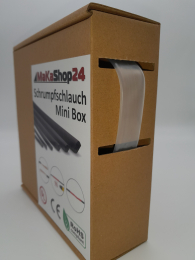 Spenderbox  12,7 > 4,2 mm  Lnge: 10 Meter - Mini Box Schrumpfschlauch transparent 3:1 mit Kleber