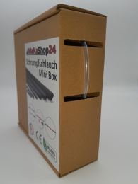 Spenderbox  3,2 > 1,06 mm Lnge: 15 Meter - Mini Box Schrumpfschlauch transparent 3:1 mit Kleber